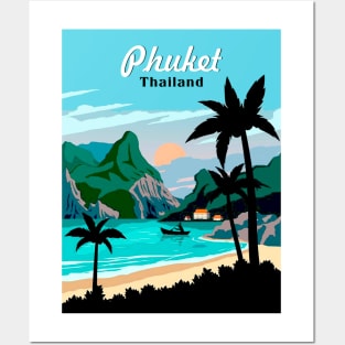 Phuket Thailand Vintage Travel Advertising Print Posters and Art